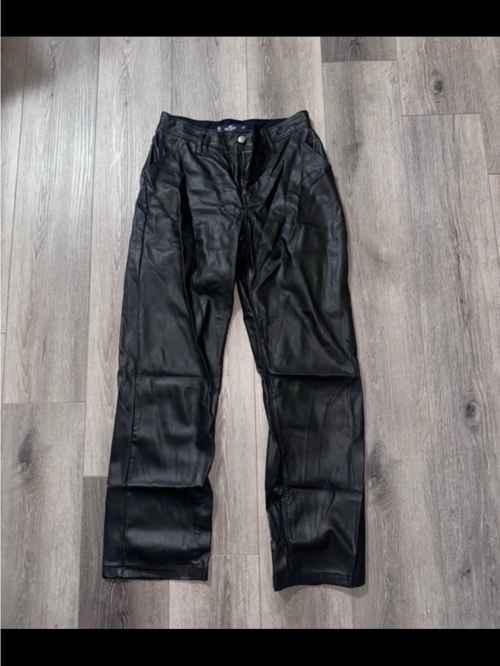 Hollister Black Faux Leather High-Rise Pants